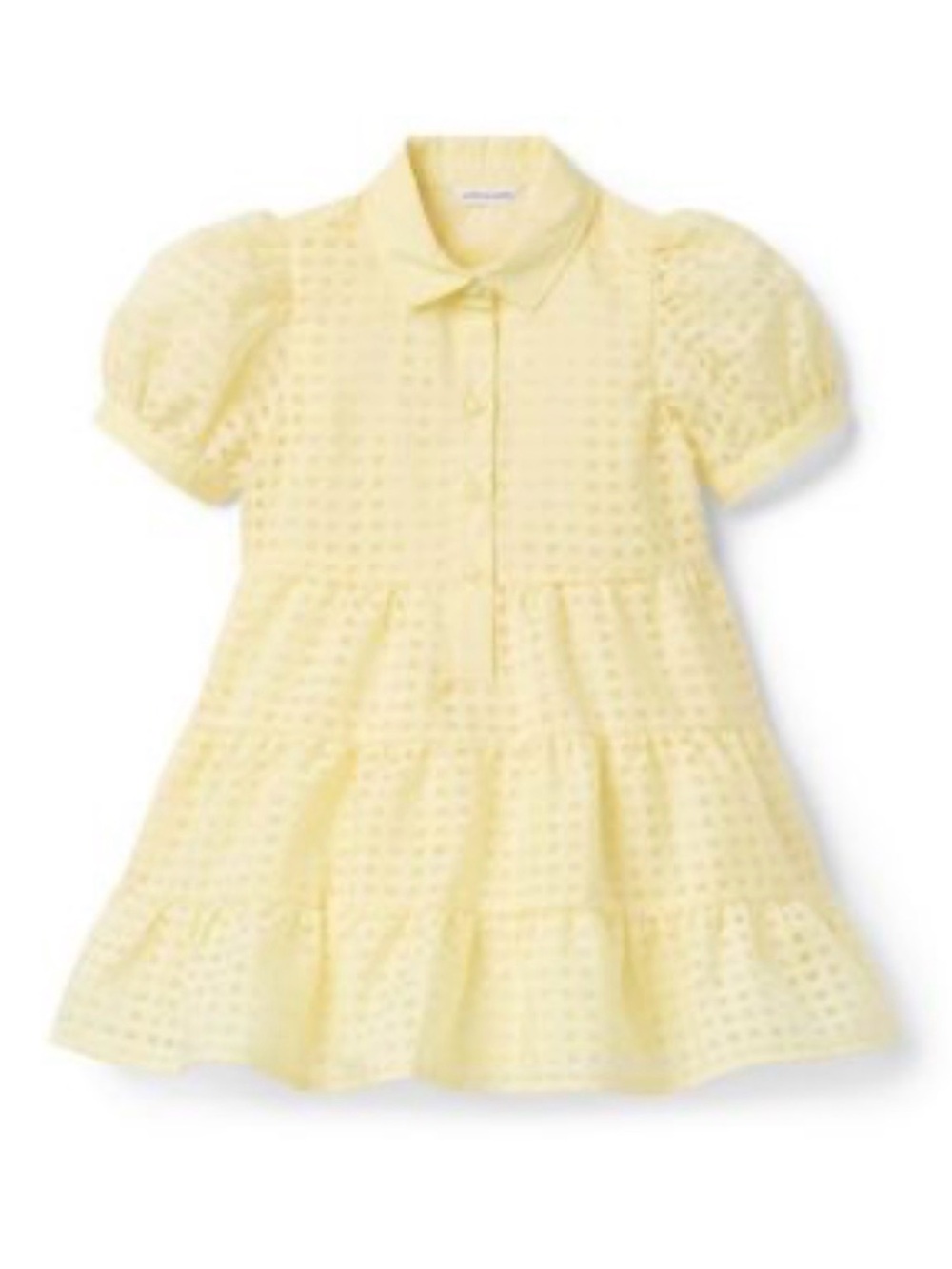 Janie and Jack Girls Yellow Eyelet Tiered Dress
